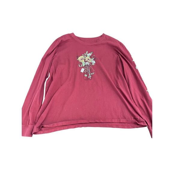 Life Is Good Tops - Life Is Good Women's Sunflower Monarch Jar Long Sleeve Crusher T-Shirt Size XXL